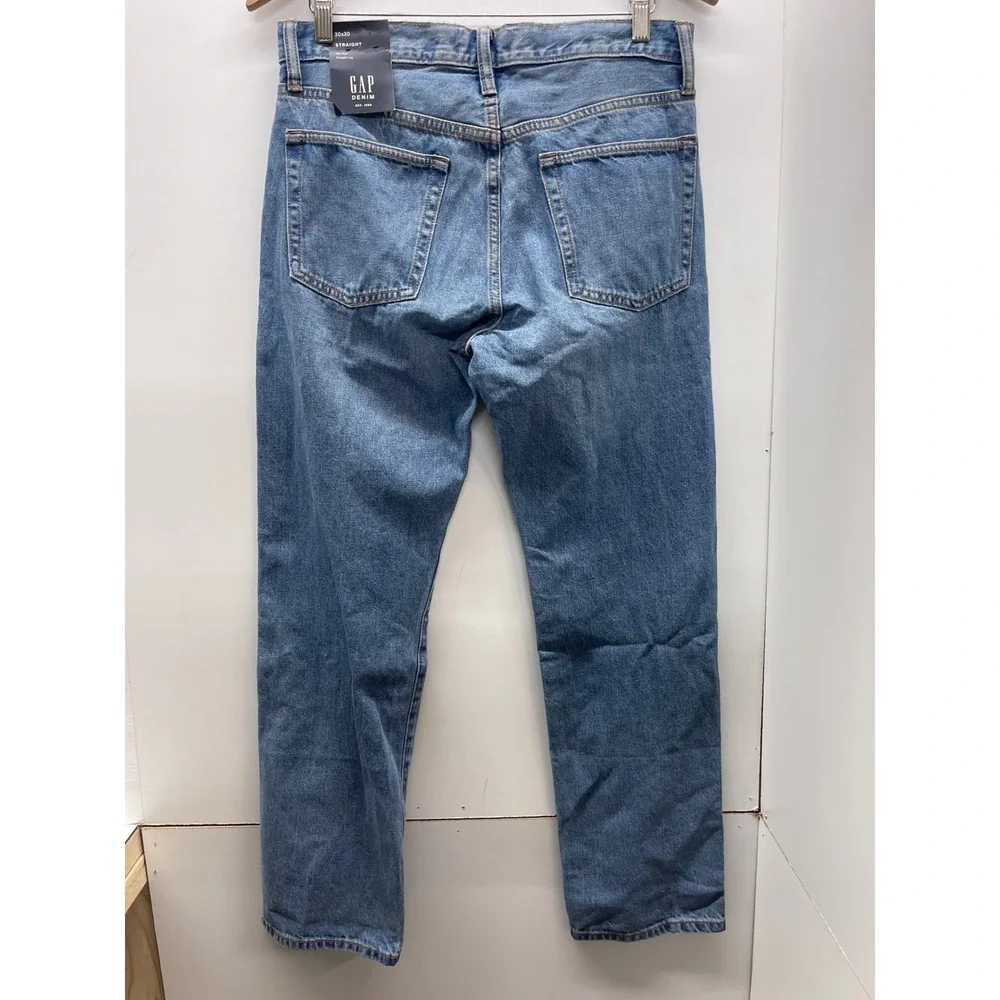 Gap Denim Mens Straight Leg Jeans Medium Wash Blue 30x30 NWT